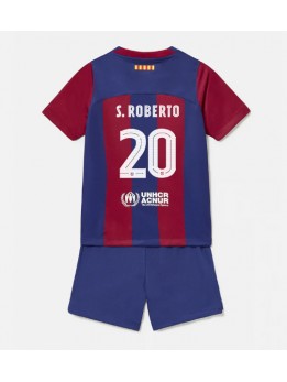 Barcelona Sergi Roberto #20 Heimtrikotsatz für Kinder 2023-24 Kurzarm (+ Kurze Hosen)